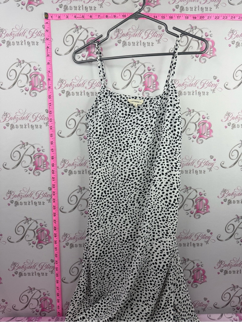 eesome dress dotted spots Black & White Polka-Dot Midi Slip Dress